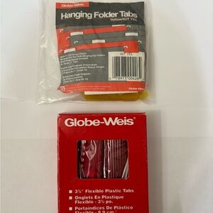 Globe-Weis Hanging Folder Tabs With Paper Label Inserts